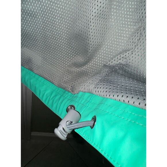 Girly Girl Originals Mint Rain Coat with Reflective Stripes Over Sized Sz S - Picture 4 of 12